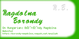 magdolna borondy business card